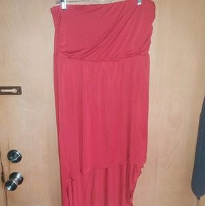 Libian Strapless Rustic Orange High Low Dress